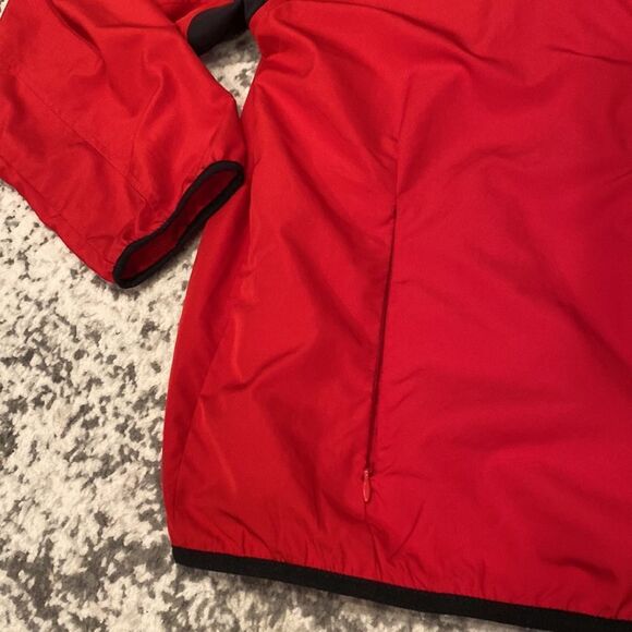 Adidas Red And Navy Jacket Windbreaker Size XL 3 stripes front and center GUC - Picture 5 of 11